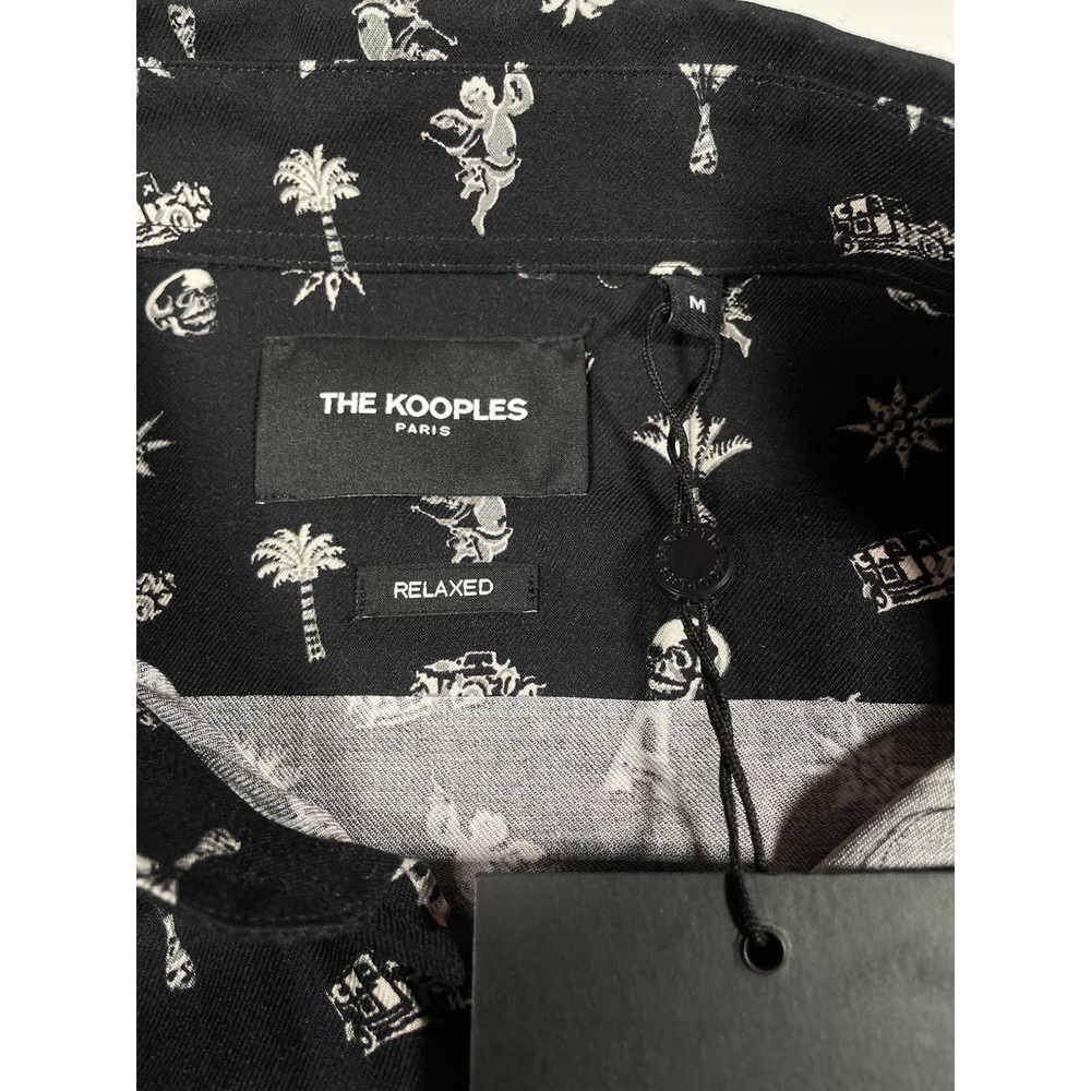 The Kooples Crazy Cartoon Slim Fit Shirt Black Viscose Med NWT - Picture 6 of 9